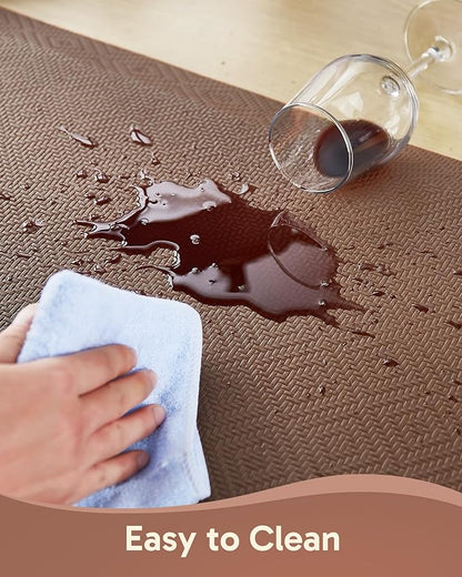 Ophanie Kitchen Mats for Floor, 3/4 inch Thick, 17x24 Anti Fatigue Cushioned Mat, Kitchen Rugs, Waterproof, Comfort Ergonomic Standing Mat for Office, Home, Sink, Brown Non-Slip Ridged Bottom