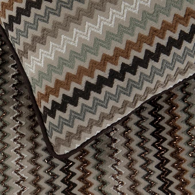 The HomeCentric Decorative Designer Handmade Bed Runner with Decorative Throw Pillow Cover, 90 x 18 Inch Velvet Designer King Size Bed Scarf with Tassle & Bead Embroidered Bed Linen - Chevron Fun