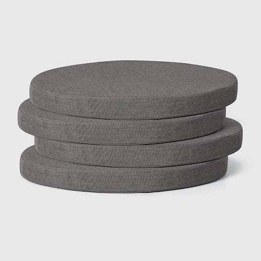 WestinTrends Solace Outdoor Patio Kitchen Dining Chair Round Seat Cushions Set of 4, 16 x 16, Grey