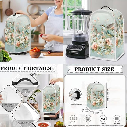 Hummingbird Toaster Cover Blender Cover Set Flower Kitchen Appliance Accessories Washable Coffee Maker Protection Dustproof Washable