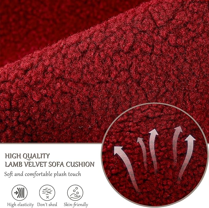 Armrest Cover, Recliner Chair Protector, Furniture Protector Slip, Side Storage Pocket, Stretch Armchair Couch Arm Rest Cover for Recliner, Chair, Sofa (Wine Red,1 Seater(3pcs))