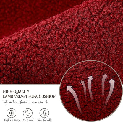 Armrest Cover, Recliner Chair Protector, Furniture Protector Slip, Side Storage Pocket, Stretch Armchair Couch Arm Rest Cover for Recliner, Chair, Sofa (Wine Red,1 Seater(3pcs))