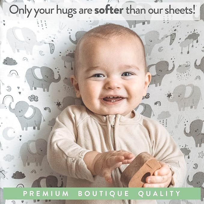Bassinet Fitted Sheets Compatible with Arms Reach Cosleeper Versatile, Clear-Vue, Cambria and Mini– Snuggly Soft 100% Jersey Cotton – 2 Pack – Not for Ideal Ezee