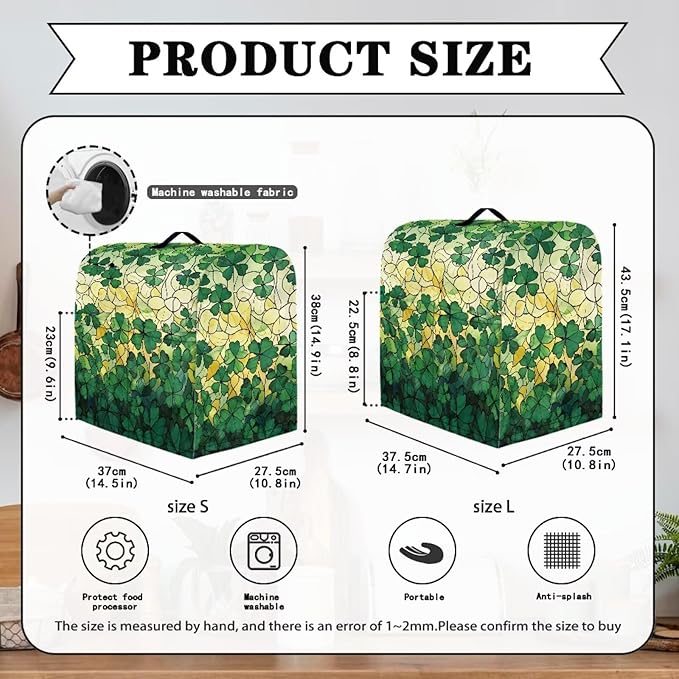 St. Patrick's Day Mixer Covers Shamrock Kitchen Aid Stand Mixer Dust Covers Protector for 4.5-8 Quart Fit Tilt Head & Bowl Lift Models Butterfly Dreamcatcher Mixer Cover