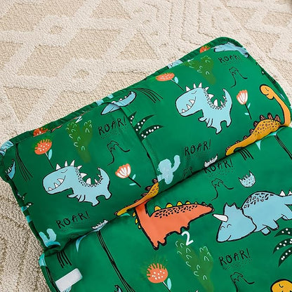 DJY Toddler Nap Mat,Kid Slumber Bag with Removable Pillow & Minky Blanket,Soft Sleeping Mat Perfect for Daycare,Preschool,Kindergarten,Travel