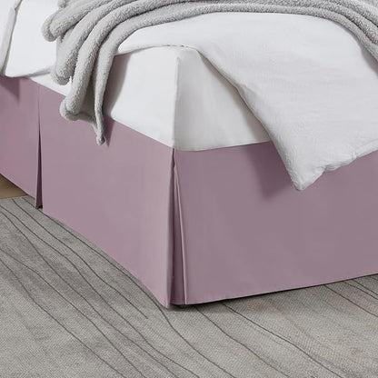 Nestl Dusty Purple Bed Skirt Cal King Size - Cal King Bed Skirt 14 Inch Drop - Brushed Microfiber Bed Skirts - Hotel Quality Pleated Bed Skirt - Shrinkage & Fade Resistant