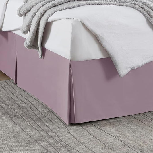 Nestl Peach Twin Bed Skirt - Twin Size Bed Skirt 14 Inch Drop - Brushed Microfiber Bed Skirts - Hotel Quality Pleated Bed Skirt - Shrinkage & Fade Resistant