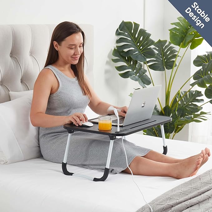 Nestl Fur Reading Pillow with Laptop Lap Desk, Stylish Back Pillow for Sitting Up, Lap Desk with Reading Pillows for Sitting in Bed Adult & Kids, Faux Fur Chair Pillow with Arms - White