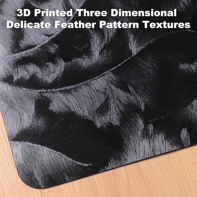 30" x 48" Office Mat for Hardwood Floor with 3D Feather Design,Waterproof&Non-Slip Computer Floors Mat,Utility Office Floor Mats for Rolling Chairs Hardwood,Office Chair Floors Protector for Home&Game