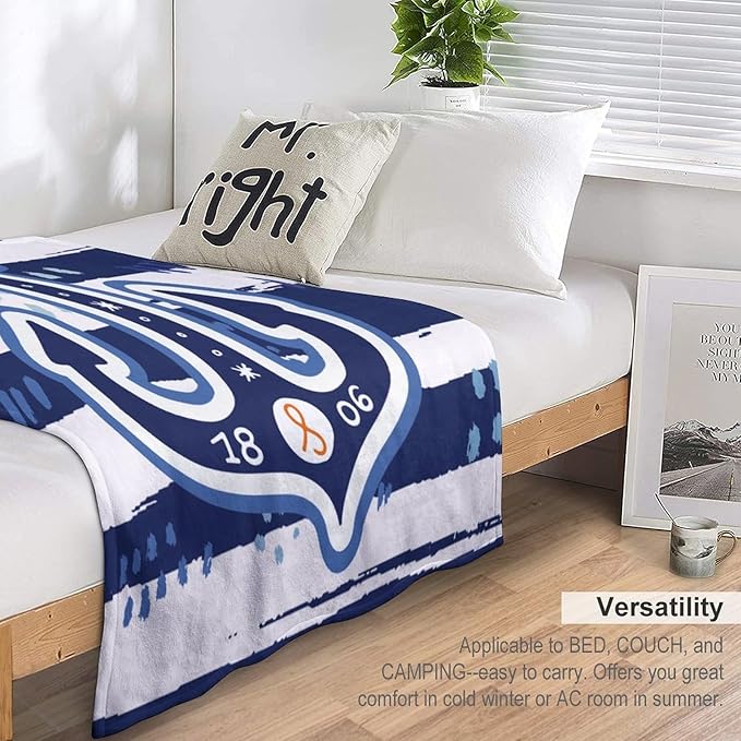Nautical Anchor Blanket Modern Cartoon Anchor Ocean Adventure Blue White Soft Cozy Lightweight Throw Blanket for Kids Boys Men Bedroom Living Room Dorm Chair Sofa Travel 40x50in