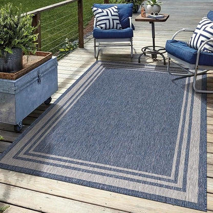 Keen Home Design Terrace Outdoor Area Rug - 10x14 Washable Indoor/Outdoor Rug for Patio, Kitchen, Balcony, Beach, Garden, Deck and Porch, Size: 10'x14'