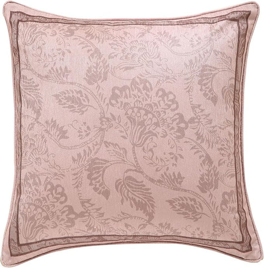 Pink Farmhouse Throw Pillow Covers,Birds and Flowers Pattern Cozy Velvet Pillowcases,Decoration Square Pillows Cushion Covers for Couch Sofa Bed Car Chair,18"x18"