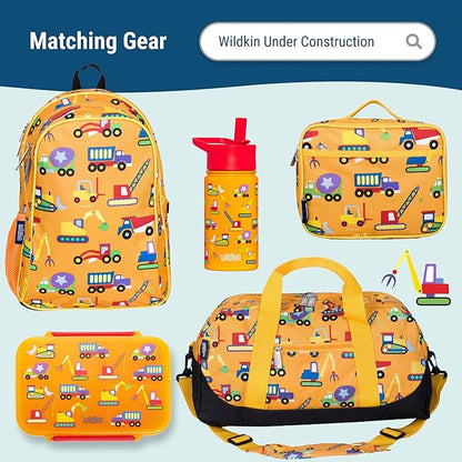 Wildkin Kids Microfiber Nap Mat – Soft Sleep Mat with Pillow, Ideal for School & Travel - Under Construction