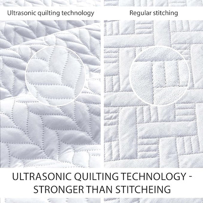 IR Imperial Rooms 8 Pack California King Quilt Bedding Set (118"x106") - Bulk Wholesale for Hotels, Guest Bedroom & Airbnbs - Lightweight Microfiber Reversible Embossed Quilts Bedspread (White)