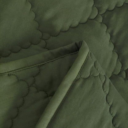 NTBAY Down Alternative Toddler Comforter, Lightweight and Warm Solid Color Baby Crib Quilted Blanket, 39x47 inches, Olive Green