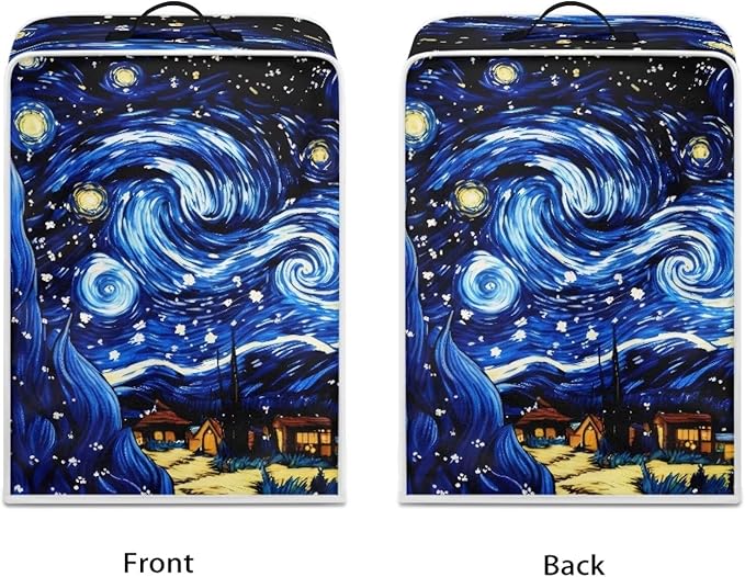 Starry Night Print Coffee Maker Cover – Dust Protection Stain Resistant Washable Appliance Cover Kitchen Decoration Gifts For Coffee Lovers