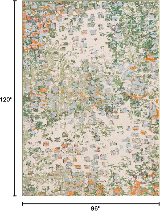 SAFAVIEH Area Rug 8x10 - Monaco Collection - Large - Sage & Rust, Non-Shedding & Easy Cleaning, Ideal for Living Room, Bedroom, Office, Dining Space (MNC225W)