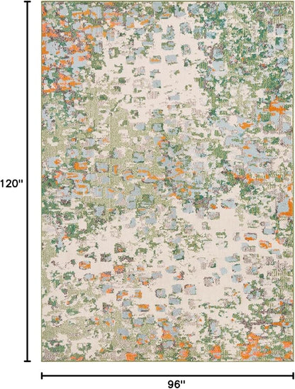 SAFAVIEH Area Rug 8x10 - Monaco Collection - Large - Sage & Rust, Non-Shedding & Easy Cleaning, Ideal for Living Room, Bedroom, Office, Dining Space (MNC225W)