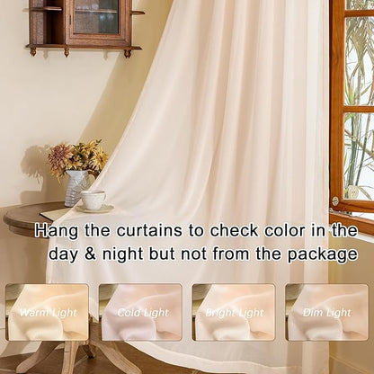 MAIHER 90 Inch Length Sheer Pinch Pleat Curtains Light Filtering Soft Touch Pink Curtains 90 Inches Long Pleated Drapes with Hooks for Bedroom, Soft Pink, 42''W x 90" L, 2 Panels