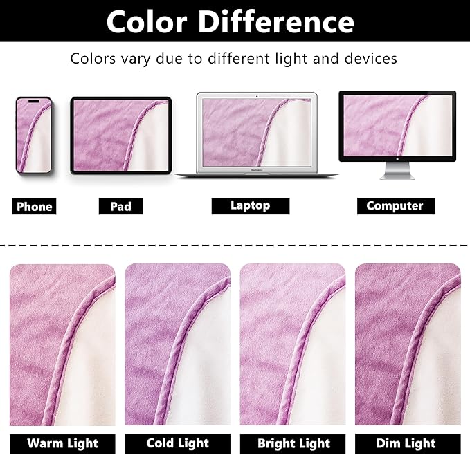 Waterproof Blanket for Bed, Leak Proof Dog Couch Blankets Reversible, Pet Throw Sofa Furniture Protector Machine Washable-82 x120,Purple+Cream