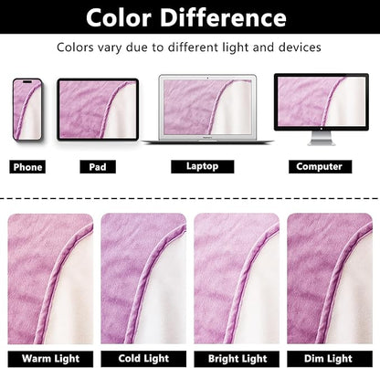 Waterproof Blanket for Bed, Leak Proof Dog Couch Blankets Reversible, Pet Throw Sofa Furniture Protector Machine Washable-82 x120,Purple+Cream