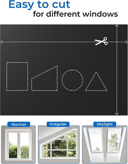 Sumobaby Blackout Curtains for Bedroom Portable 39"x36",No Drill Blackout Shades with Upgraded Hook&Loop Tapes,100% Black Out Window Cover,Thermal Insulated Blinds for Bedroom,Nursery(1 Panel,Black)