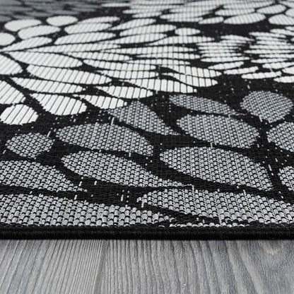 Beverly Rug Outdoor Rug 8x10 Modern Exotic Tropical Leaf Area Rugs for Indoor and Outdoor Patio Deck Porch Garden Water Resistant Washable Outside Carpet (8 x 10 Dark Gray)