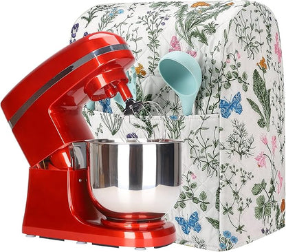 Stand Mixer Cover,Floral and Plants Kitchen Mixer Cover Compatible With 5-8Qt Kitchenaid Hamilton Mixers,Spring Summer Kitchen Decor,Kitchen Aid Mixer Covers,Pioneer Woman Kitchen Aid Mixer Assecories