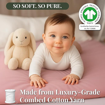 GOTS Organic Bedside Bassinet Sheets 33x20 for Maxi COSI Iora, Newton, Cowiewie, Baby Delight, Mika Micky, Ronbei, Koola Baby Bond, Kidsclub, Luxury Turkish Cotton - Rectangle 32x19-33x20