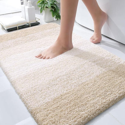 OLANLY Bathroom Rugs Mat 36x24, Extra Soft Absorbent Microfiber Bath Rugs, Rubber Backing, Quick Dry, Machine Washable Bath Mats for Bathroom Floor, Tub and Shower, Home Decor Accessories, Light Beige