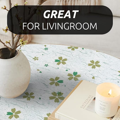 RAY STAR 12X120 Inch Shelf Liner for Kitchen Cabinets, Non-Adhesive Cabinet Liner Washable, PVC Drawer Liner for Dresser Non-Slip Bathroom (Green-Floral)(3 Roll)