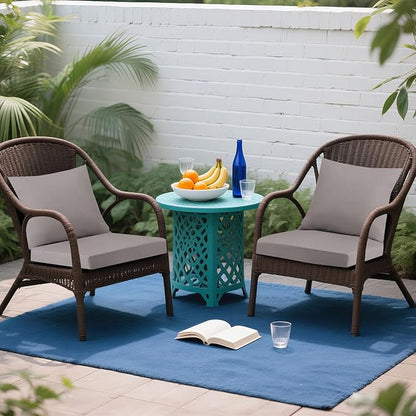 Outdoor Seat Cushion Set 24 x 24 In, Water-Resistant & Fade-Resistan, Patio Furniture Cushions with Removable Cover Deep Seat & Back Cushion with Handle and Adjustable Straps for Chair Sofa,1PC