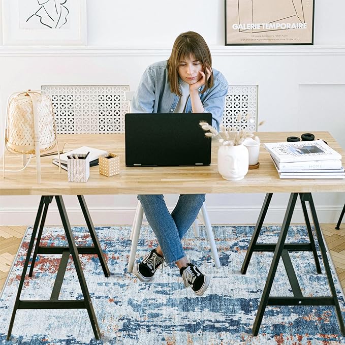 Office Chair Mat for Hardwood Floor, 60"x45" Easy Glide Computer Chair Mat Protector for Rolling Chair Under Desk Rug Nonslip Backing, Machine Wash
