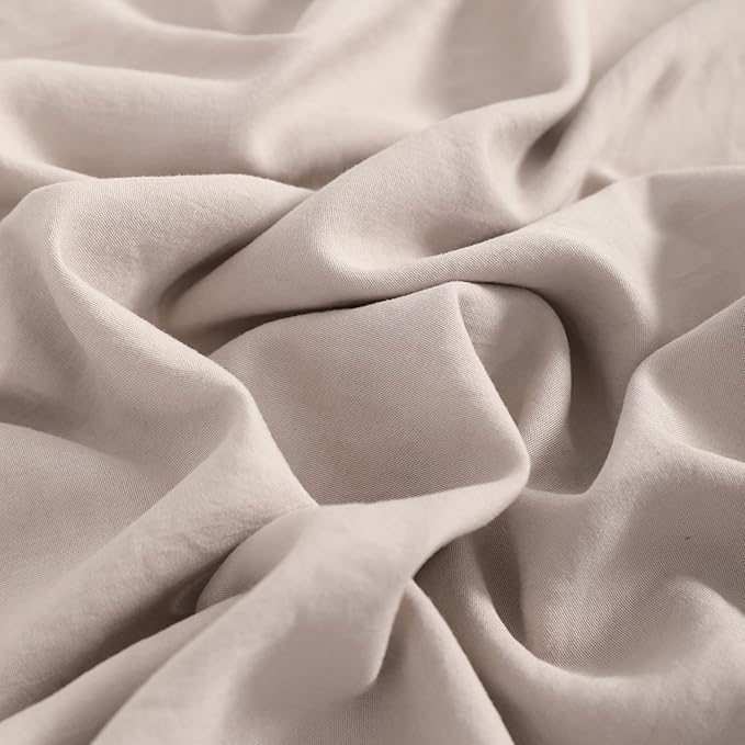NTBAY Toddler Bedding Set - 4 Piece Soft and Breathable Crib Bedding Set for Boys and Girls, Includes Quilted Comforter, Fitted Sheet, Flat Top Sheet and Envelope Pillowcase, Taupe