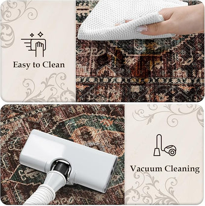 KIMODE Kitchen Mats for Floor Cushioned Anti Fatigue, Floral Kitchen Rugs Sets of 2, Brick Rugs for Kitchen Floor, Comfort Kitchen Floor Mats, Ergonomic Standing Desk Mat for Sink Laundry