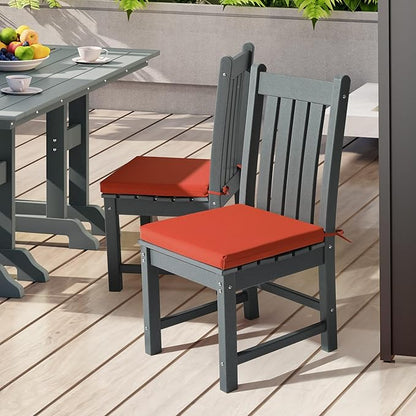 WestinTrends Solace Outdoor Patio Kitchen Dining Chair Square Seat Cushions Set of 4, 20 x 20, Orange