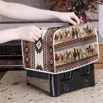ZFRXIGN Boho Horse Toaster Cover 4 Slice Toaster Dust Cover Small Appliance Covers Toaster Oven Cover Dust Cover Kitchen Decorative Protector for Women Gifts Tribal Aztec