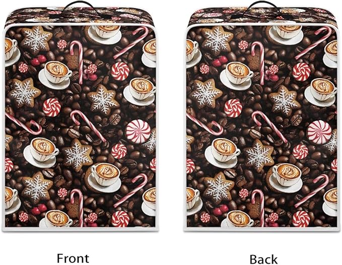 Coffee Maker Cover Christmas Coffee Machine Dust Cover Washable Folding Xmas Kitchen Decoration
