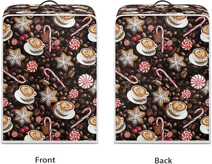 Coffee Maker Cover Christmas Coffee Machine Dust Cover Washable Folding Xmas Kitchen Decoration