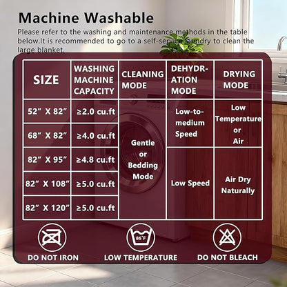 Waterproof Blanket for Bed King Size, Leak Proof Dog Couch Blankets Reversible, Pet Throw Sofa Furniture Protector Machine Washable-82 x108,Burgundy Red+Cream