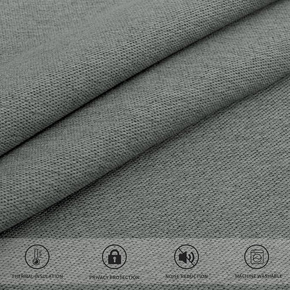 Easy-Going Linen Look Blackout Curtain Grommet Window Curtain Drapes for Bedroom, Living Room Thermal Insulated Room Darkening (2 Panels, 38x45 Inch, Grey)