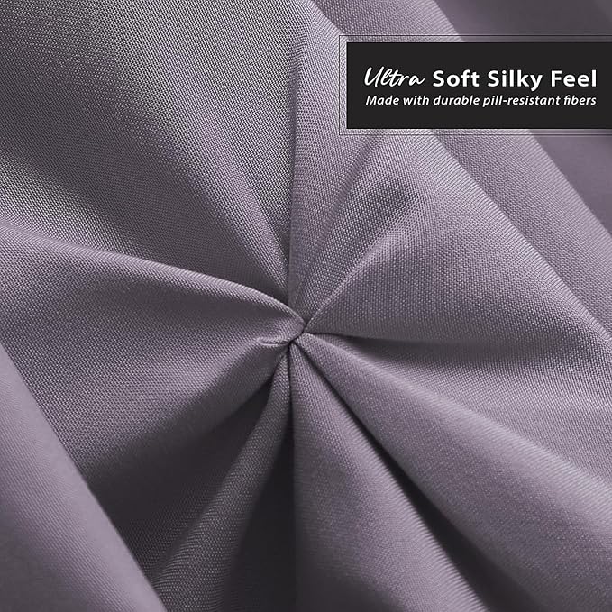 Nestl Grayish Purple Bed Skirt King Size, Pinch Pleat King Bed Skirt, 14" Inch Drop King Bedskirt, Hotel Quality Purple Bed Skirts, Microfiber Bedskirt for King Bed, Grayish Purple King Bed Skirt