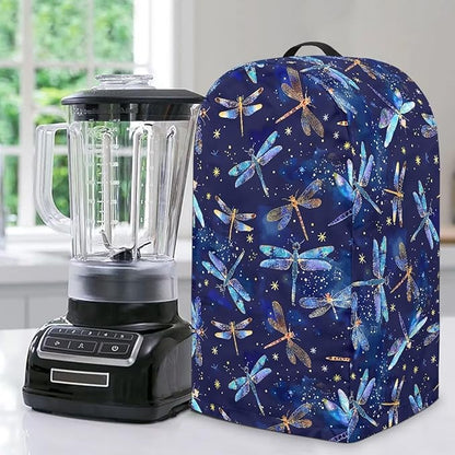 Dragonfly Pattern Blender Dust Cover Stand Mixer or Coffee Maker Appliance Covers with Drawstring Anti Fingerprint Polyester Dust Proof Stain Resistant Blender Cover for Kitchen