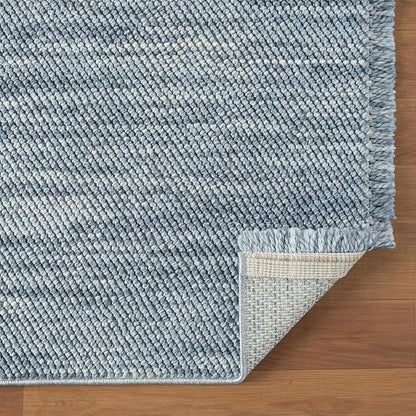 LUXE WEAVERS Solid Machine Woven Blue 5x7 Area Rug, Indoor Stain-Resistant Carpet