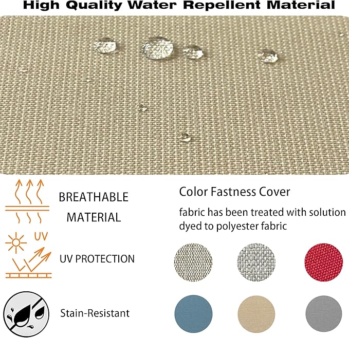 COZYVIDA Outdoor/Indoor 24x24 inch Deep Seat Patio Cushions Set of 2 Resilient Foam Filling Water Repellent Stain-Resistant UV Resistant Weather Resistant Patio Cushions Beige