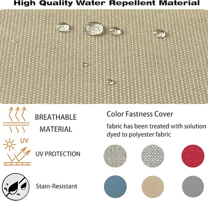COZYVIDA Outdoor/Indoor 24x24 inch Deep Seat Patio Cushions Set of 2 Resilient Foam Filling Water Repellent Stain-Resistant UV Resistant Weather Resistant Patio Cushions Beige