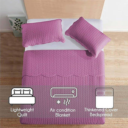 IR Imperial Rooms 8 Pack California King Quilt Bedding Set (118"x106") - Bulk Wholesale for Hotels, Guest Bedroom & Airbnbs - Lightweight Microfiber Reversible Embossed Quilts Bedspread (Purple)