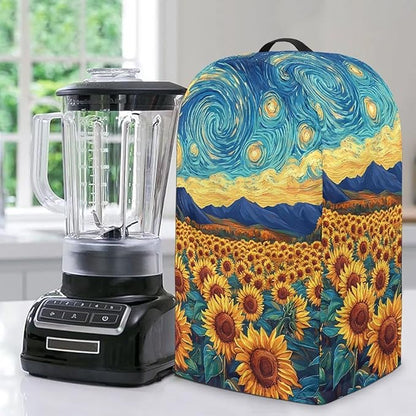 Sunflower Pattern Blender Covers for Kitchen Food Processor Cover with Durable Handle, Dust Covers for Kitchen Appliances Stand Mixer or Coffee Maker Appliance Cover