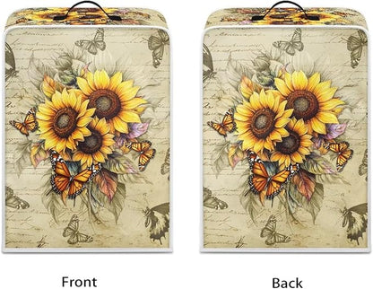 Mumeson Butterfly Sunflower Coffee Maker Cover, Universal Waterproof and Dustproof Cover for Home Garage Office Pouch with Duarble Handle Kitchen Appliance Covers