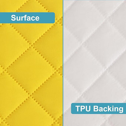 NTBAY 2 Pack Waterproof Crib Mattress Protector, Quilted 28"x52" Toddler Fitted Sheet - Machine Washable - Soft and Breathable Mattress Pad Cover for Crib, Nursery, Daycare, Cot, Yellow